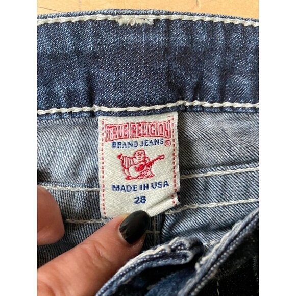 True Religion sz 28 blue Jean Denim women straight leg - Picture 3 of 6